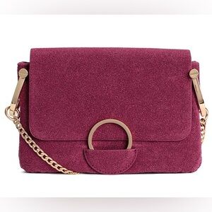 H&M Magenta Suede Evening Chain Handle Bag